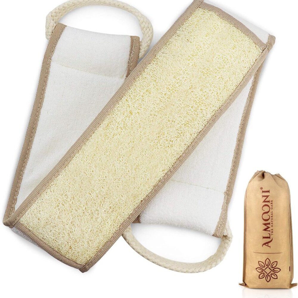 Natural Egyptian Loofah Back Scrubbers for Use in Shower, Exfoliating Natural Lo